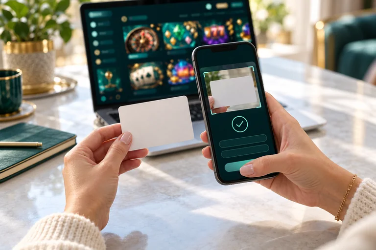 Verificación de la cuenta en Bet On Win: foto del documento con el celular antes del primer retiro
